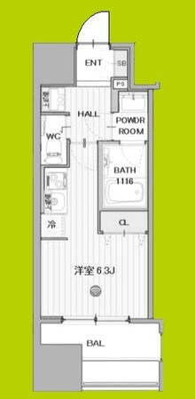 ミッドフラッツ弁天町駅前の物件間取画像